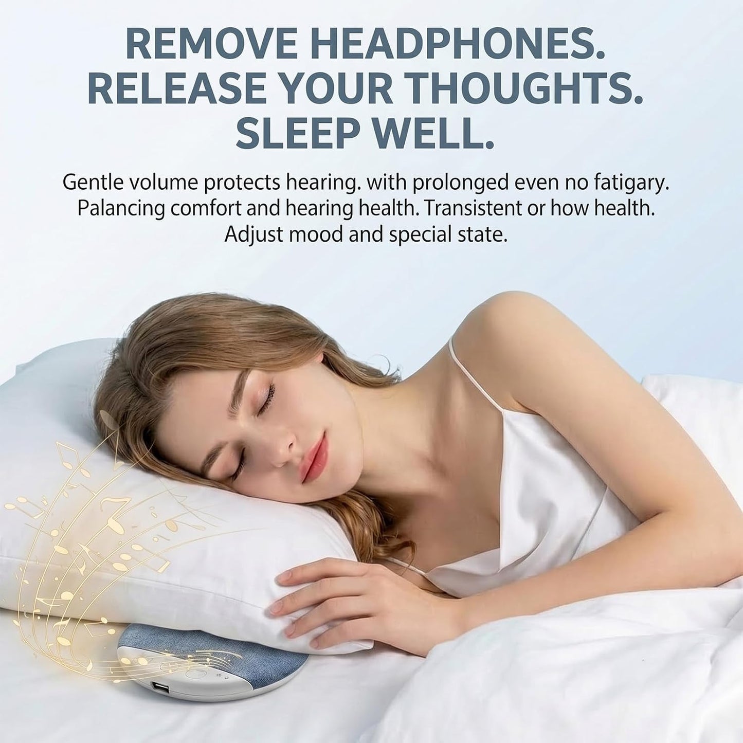 Dreamwave Pillow Speaker, Mini Sleep Companion, 48-Hour Ultra-Long Battery Life
