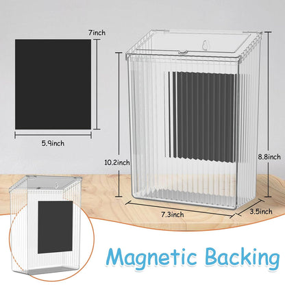 Sealegend Magnetic Trash Can with Lid, Space Saving Lint Bin Black | Wastebasket for Kitchen, Refrigerator, Cabinet, Bathroom & Laundry Room