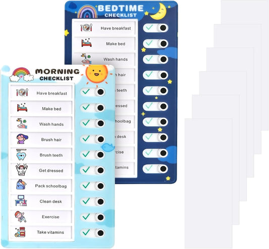 Upgrade 2 Pcs Chores Chart for Kids - Daily Routine Chore Chart for Kids Chore Chart, Visual Schedule Reminder for Kids Checklist Task Planning Board, My Chores to Do List ADHD Tools for Kids