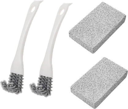 2 Set Kitchen Scrub Brush with Grill Cleaning Brick Stove Cleaning Brush Griddle Cleaning Kit for Range Hood Grease Grime Removal Cooktop Gas Stove Burner Oven Pot Pan Bottom BBQ Grates Smoker