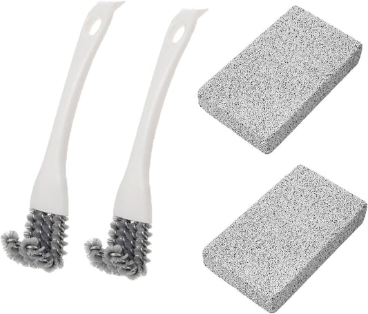 2 Set Kitchen Scrub Brush with Grill Cleaning Brick Stove Cleaning Brush Griddle Cleaning Kit for Range Hood Grease Grime Removal Cooktop Gas Stove Burner Oven Pot Pan Bottom BBQ Grates Smoker