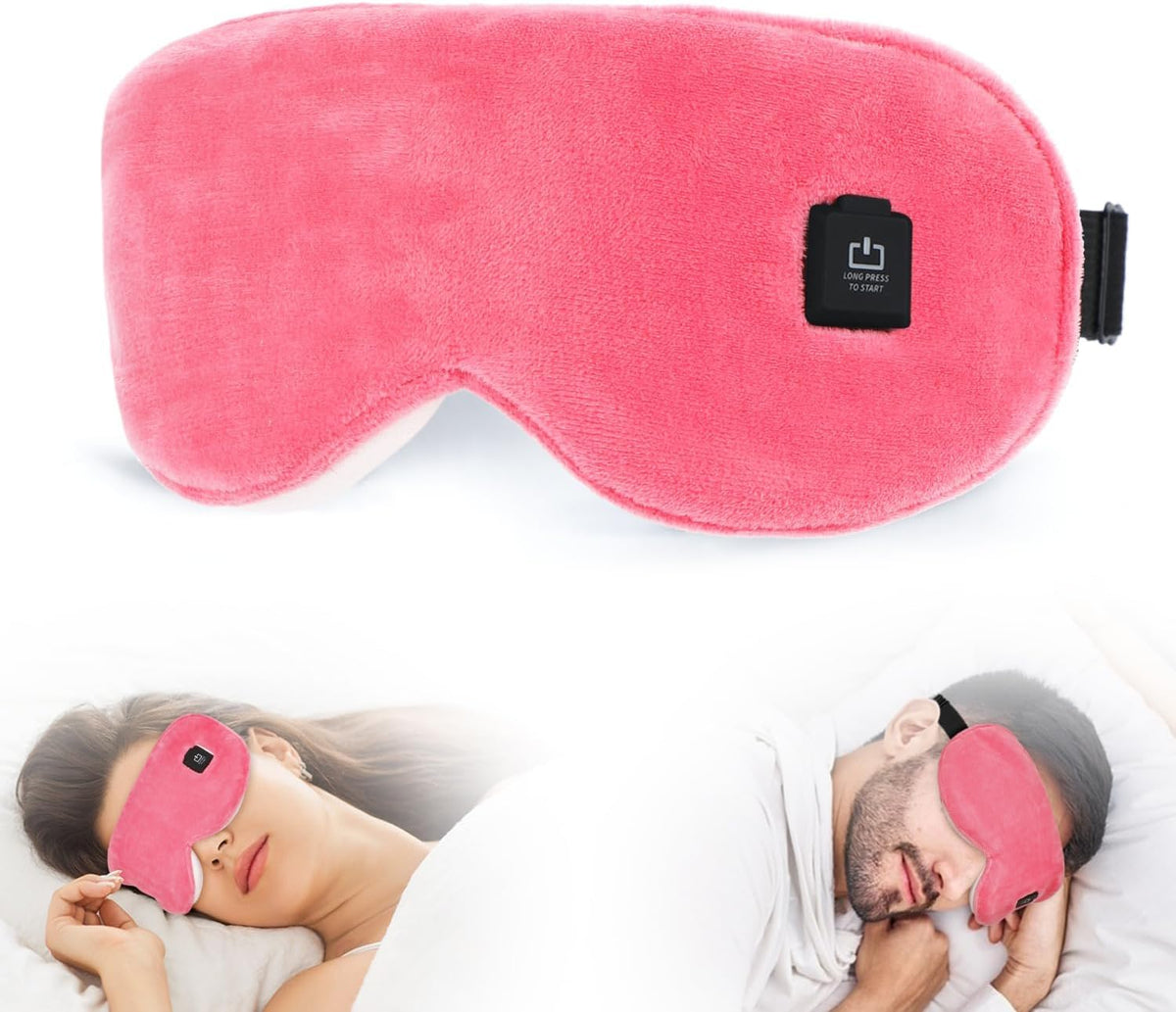Heated Eye Mask for Dry Eyes, Stye Relief and Improved Sleep - Cordless Rechargeable Warm Compress with Graphene Heating, 3 Temp Settings, Auto Shut-Off, Washable Sleep Mask for Travel