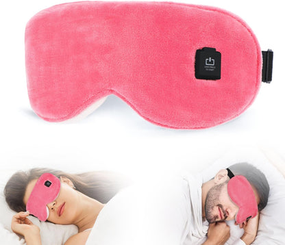 Heated Eye Mask for Dry Eyes, Stye Relief and Improved Sleep - Cordless Rechargeable Warm Compress with Graphene Heating, 3 Temp Settings, Auto Shut-Off, Washable Sleep Mask for Travel
