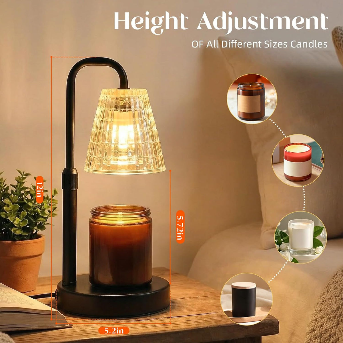 Glimra Candle Warmer Lamp, Candle Warmer Lamp with Timer, Dimmable