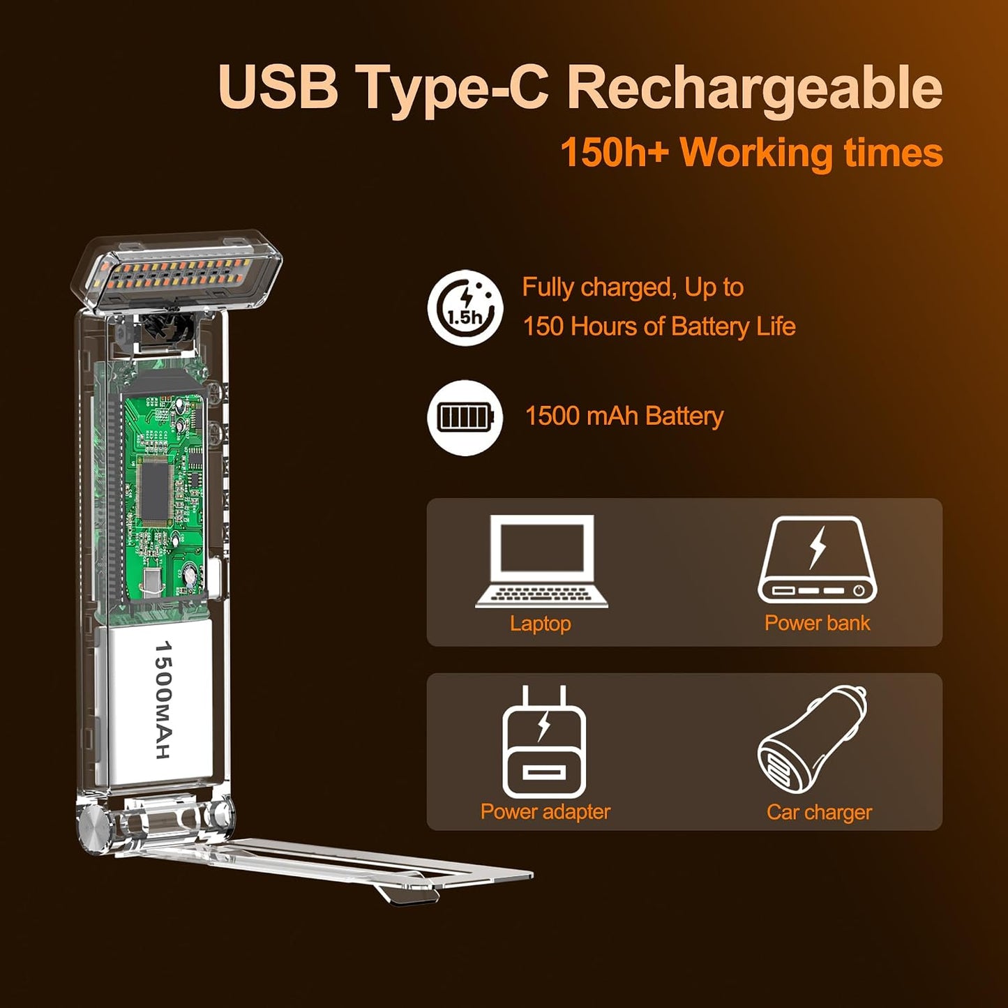 Book Lights, Rechargeable Reading Light in Bed, Smart Adjustable Reading Lights, Portable Bookmark Night Lamp, Built-in Battery & LCD Display, with Timer, Clock, Alarm, Date