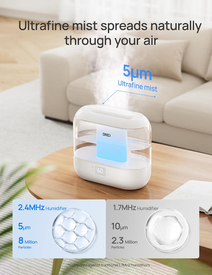 DREO Smart Humidifiers for Bedroom, 4L Cool Mist Humidifier