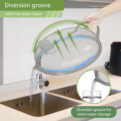 Microwave Splatter Cover with Water Steamer for Food - 10 Inch Steam Microwave Splatter Guard with Handle Plate Covers for Heating Food Splash Oven Lid with Built in Steamer
