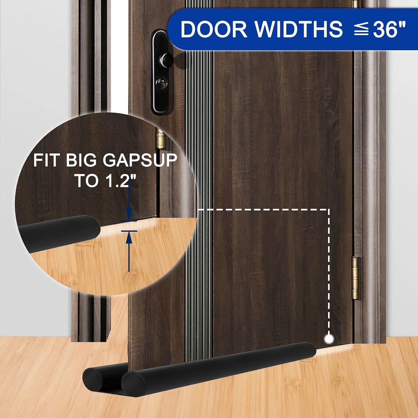 Adjustable Under Door Draft Stopper - Effectively Blocks Cold Air, Wind, Dust, and Reduces Noise - 30" Length | 30-inch adjustable under door draft stopper blocks cold air, dust, light and noise while helping improve indoor comfort
