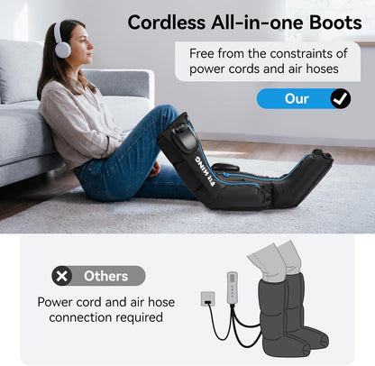FIT KING Cordless Foot and Calf Massage Boots, Recovery System
