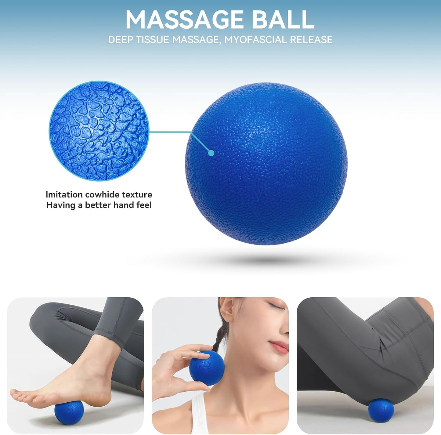 Krightlink 5-in-1 Foam Roller Set High Density Deep Tissue Muscle Massage | Muscle Recovery Kit Exercise Roller, Massage Ball, Resistance Band & Carry Bag for Physical Therapy & Pain Relief Black