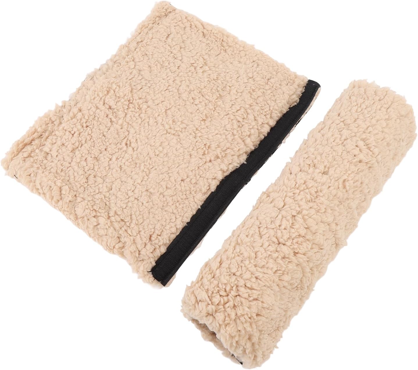 Brrnoo Sheepskin Chair Armrest Pad, Fleece Armrest Cushion for Chairs, Enhanced Comfort and Skin Protection Armrest Protector for Home or Office Use Fits Most Chairs (Grey)