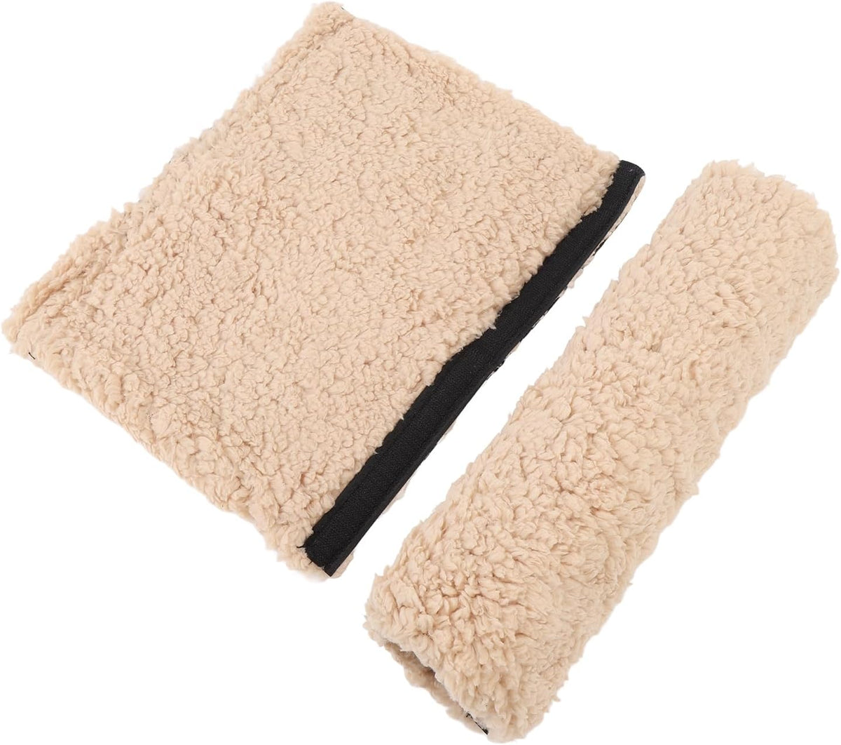 Brrnoo Sheepskin Chair Armrest Pad, Fleece Armrest Cushion for Chairs, Enhanced Comfort and Skin Protection Armrest Protector for Home or Office Use Fits Most Chairs (Grey)