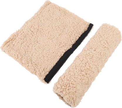 Brrnoo Sheepskin Chair Armrest Pad, Fleece Armrest Cushion for Chairs, Enhanced Comfort and Skin Protection Armrest Protector for Home or Office Use Fits Most Chairs (Grey)
