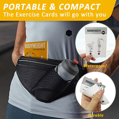 Bodyweight & Dumbbell Workout Cards - 100 Large 5"x3.5" Exercise Cards with 24 Strength Moves, Home & Gym Fitness Cards for Men & Women, Beginner Fitness Guide