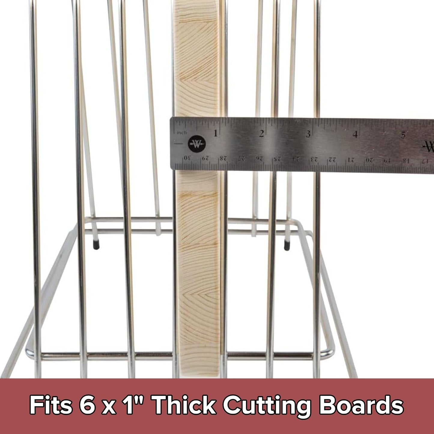 Commercial Cutting Board Rack, Fits 1" Thick Baking Pans and Sheets for Organizer - NSF Stainless Steel, Holds 6 Boards
