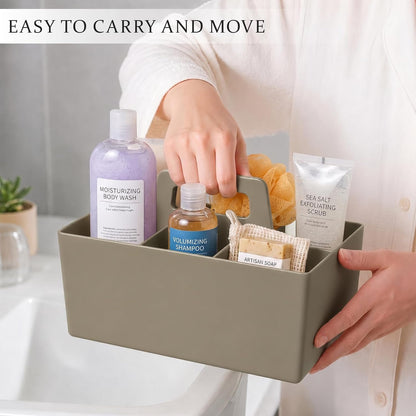 Anyoifax Portable Shower Caddy with Removable Compartment, Large Gray | Plastic Shower Basket Bathroom Caddy Organizer with Handle, College Dorm Storage, Baby Bath Essential, Cleaning Supply Caddy