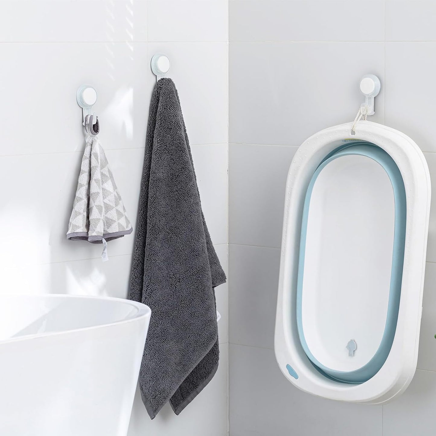 TAILI No Drill Powerful Suction Cup Razor Holder for Shower 2 Pack, Black | Waterproof, Towel, Loofah, Shaver Holder for Shower Wall, Powerful Suction Cup Hooks for Bathroom, Easy to Install and Reuse