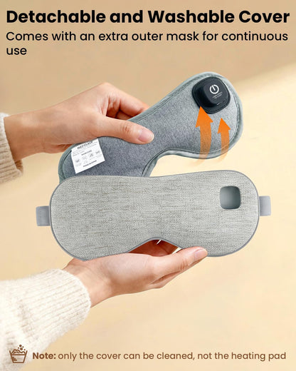 Cordless Heated Eye Mask, Rechargeable Mask with 4 Heat Levels for Dry Eyes