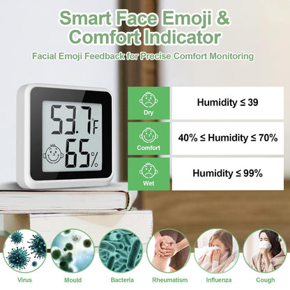 Indoor Humidity Meter Hygrometer 4Pack, Room Thermometer for Accurate Room Temperature Monitor, Digital Hygrometer with Indoor Thermometer for Home, Baby Nursery, and Humidity Sensor Enhanced Comfort