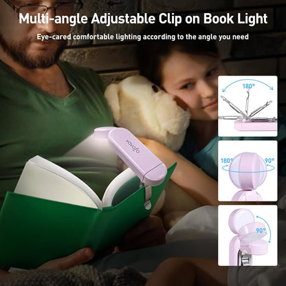 VAVOFO USB Rechargeable Bookmark Reading Light, Blue Light Blocking Amber LEDs for Bedtime Reading - Clip On, 9 Lighting Modes