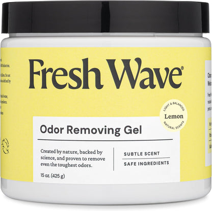 Fresh Wave Original Odor Eliminator Gel 3-Pk 7 oz - Air Freshener for Home | Plant-based essential oils. Lasts 15-30 days per jar. No plug-in needed. Pet-safe, closet and bathroom deoderizer.