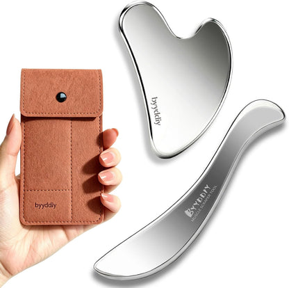 BYYDDIY-Large and Small Set,Stainless Steel Gua Sha Muscle Scraper Tool-Scraping Massage Tools,Scar Tissue Tool for Physical Therapy Tool