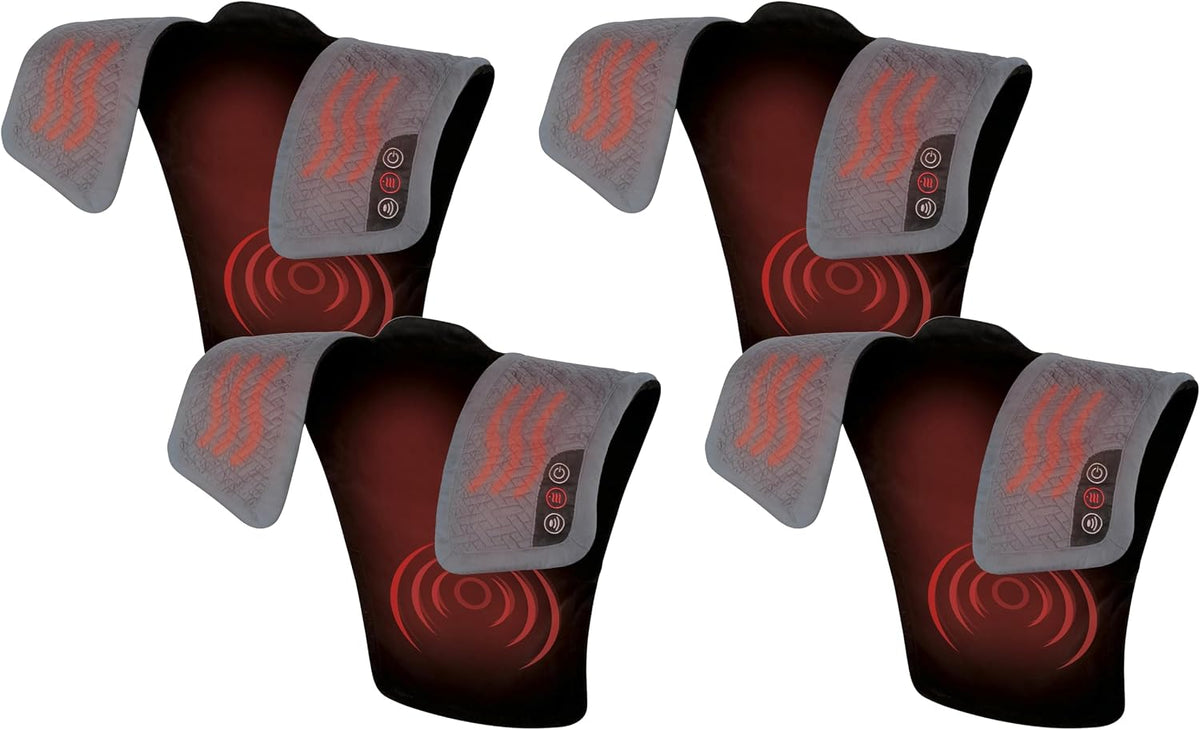 Homedics Vibration Heated Shoulder Massager Wrap, Comfort Pro Elite, Soft Fabric, Tension Relief, 2 Speeds & Styles, Long, NMS-450H