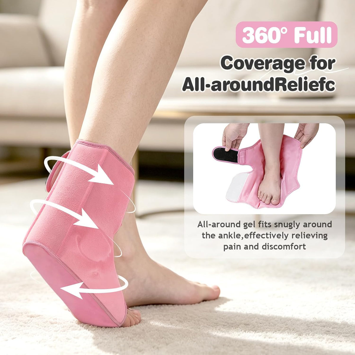 Ankle Ice Pack Wrap, Heel Ice Pack Wrap for Plantar Fasciitis Relief