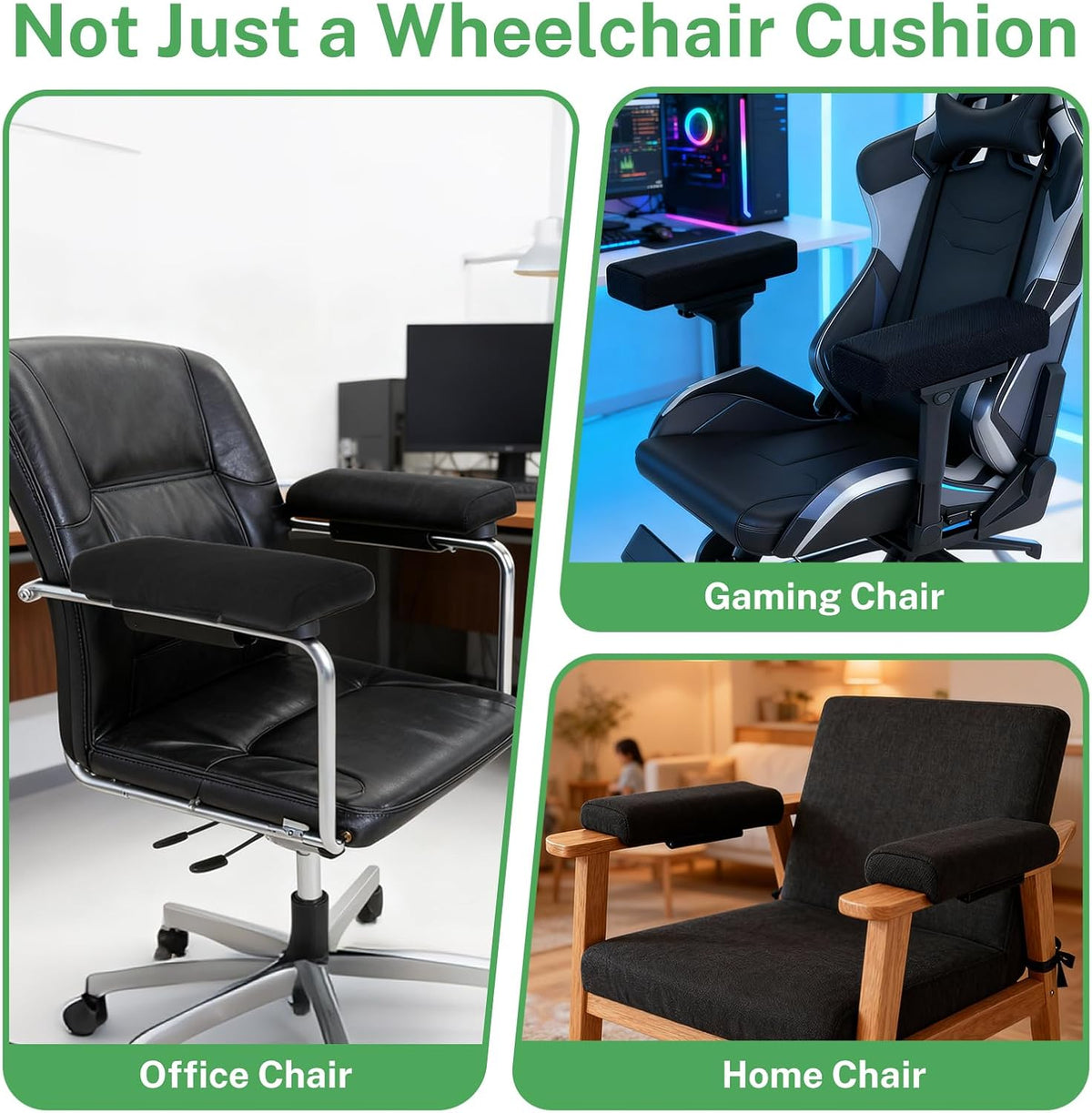 Wheelchair Armrest Pad, Mobility Scooter Elbow Pillow Tray Soft Cushion, Ergonomic Forearm Support Pillow, Arm Rest Covers for Office Chairs, Wheelchair, Comfy Gaming Chair, Grey