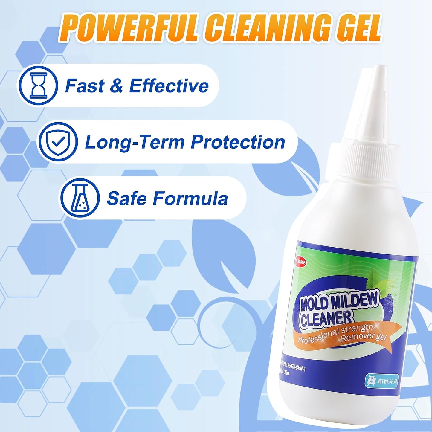 GELIVABLE Mold Mildew Cleaner Gel Household Cleaner for Wall Tiles Grout Sealant Bathroom Cleaning Home Kitchen Sinks Cleaning - 8 Fl.Oz(Pack of 1)