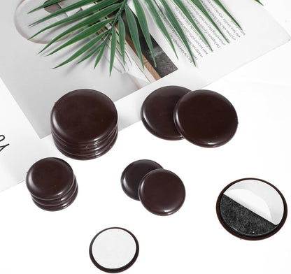 16pcs Furniture Sliders for Carpet 2 inches/1.2 inches Stick Furniture Sliders & Hardwood Floors Furnitures Moving Pads Self Adhesive Chair Gliders for Easy Moving on Carpet (Coffee)