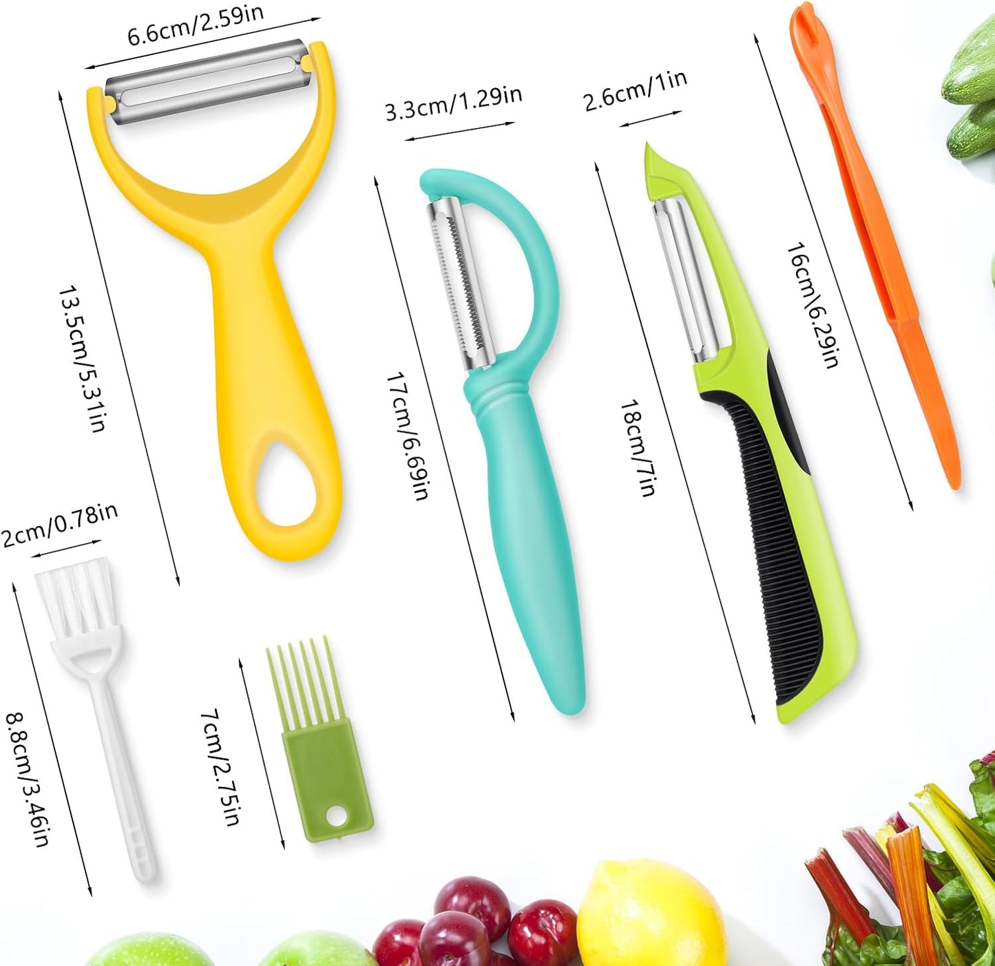 Senbowe Upgrade Potato Peeler for Kitchen, 6PCS Stainless Steel Vegetable Peeler, I and Y Veggie Food Peeler for Apple Fruit Carrot Zucchini Cucumber,Good Grip Makes Peeling Very Easy (Green)