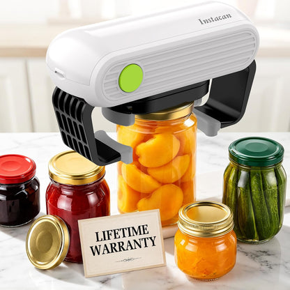 INSTACAN Effortless Electric Jar Opener Easy Opens Twist-Lid, One Handed Automatic Jar Opener for Weak Hands & Seniors with Arthritis, Battery Operated Essential Kitchen Gadgets Gift for Home