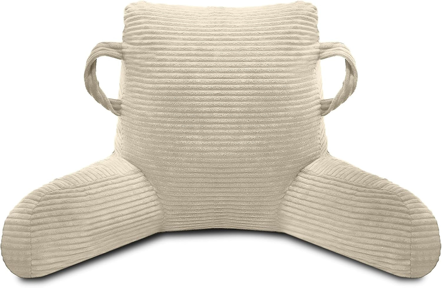 Reading Pillow for Sitting in Bed Adult, Memory Foam, Pockets | Shredded Memory Foam Backrest, Back Pillow with Arms and Pockets, Provide Comfort for Reading and Gaming in Bed, Black