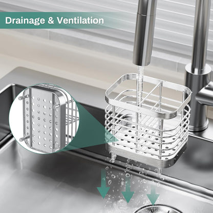 Stainless Steel Electric Toothbrush Holder for Bathroom with Drainage | Anti-Slip Countertop Tooth Brush Holder Caddy Stand, Toothbrush and Toothpaste Organizer, Black Bathroom Accessories Decor