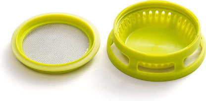 Jarware Herb Saver Lid for Wide Mouth Mason Jars, Green