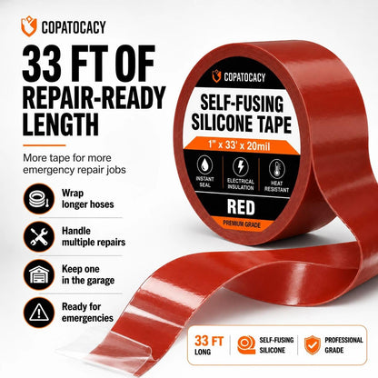 Self-Fusing Silicone Sealing Tape, Waterproof Repair Tape for Hose, Pipe, Electrical Cable, High Strength Leak Fix Wrap, Weatherproof Emergency Insulation Tape (1" x 5' x 20mil)