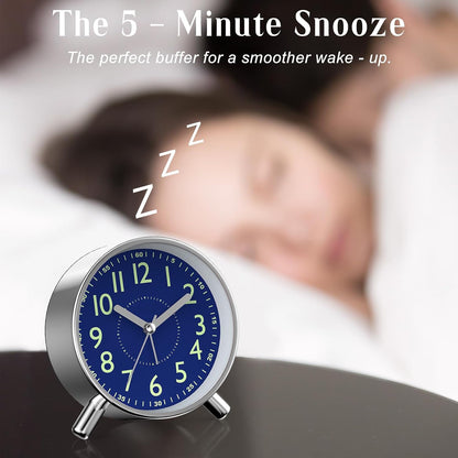 Analog Alarm Clock Night Ligh Battery Operated for Bedroom