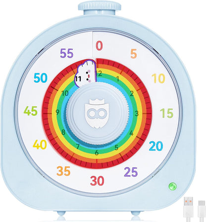 Visual Timer for Kids 60Min/12H Dual Countdown Timers with Magnetic Sticker | Rechargeable Timer with Pomodoro Mode, ADHD Time Management Tool for Classroom Kitchen Office, Silent Operation