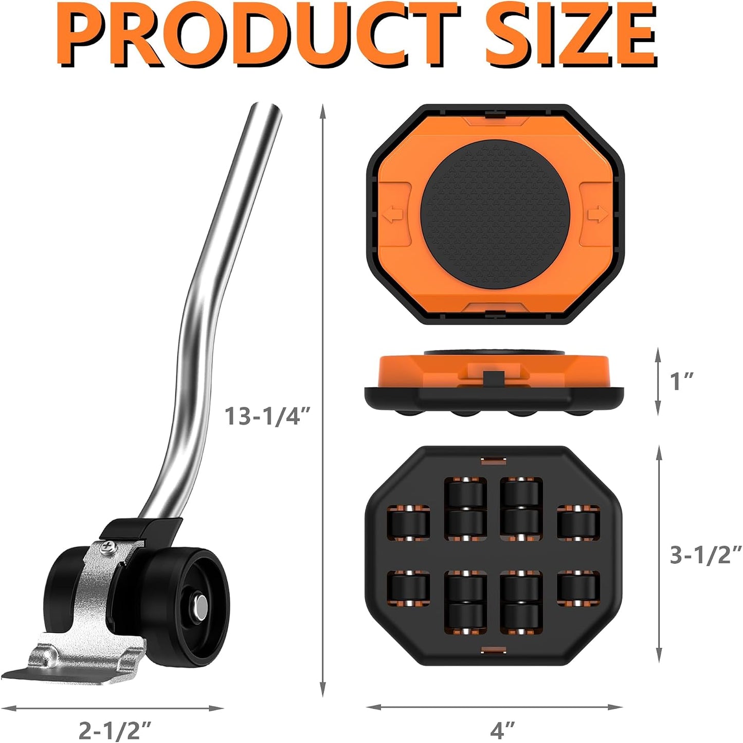 Furniture Lift Mover Tool, Heavy Duty Furniture Lifter and Movers Set with Sliders - Easily Move Heavy Items on Hardwood Flooring and Carpet (Grey Blue)