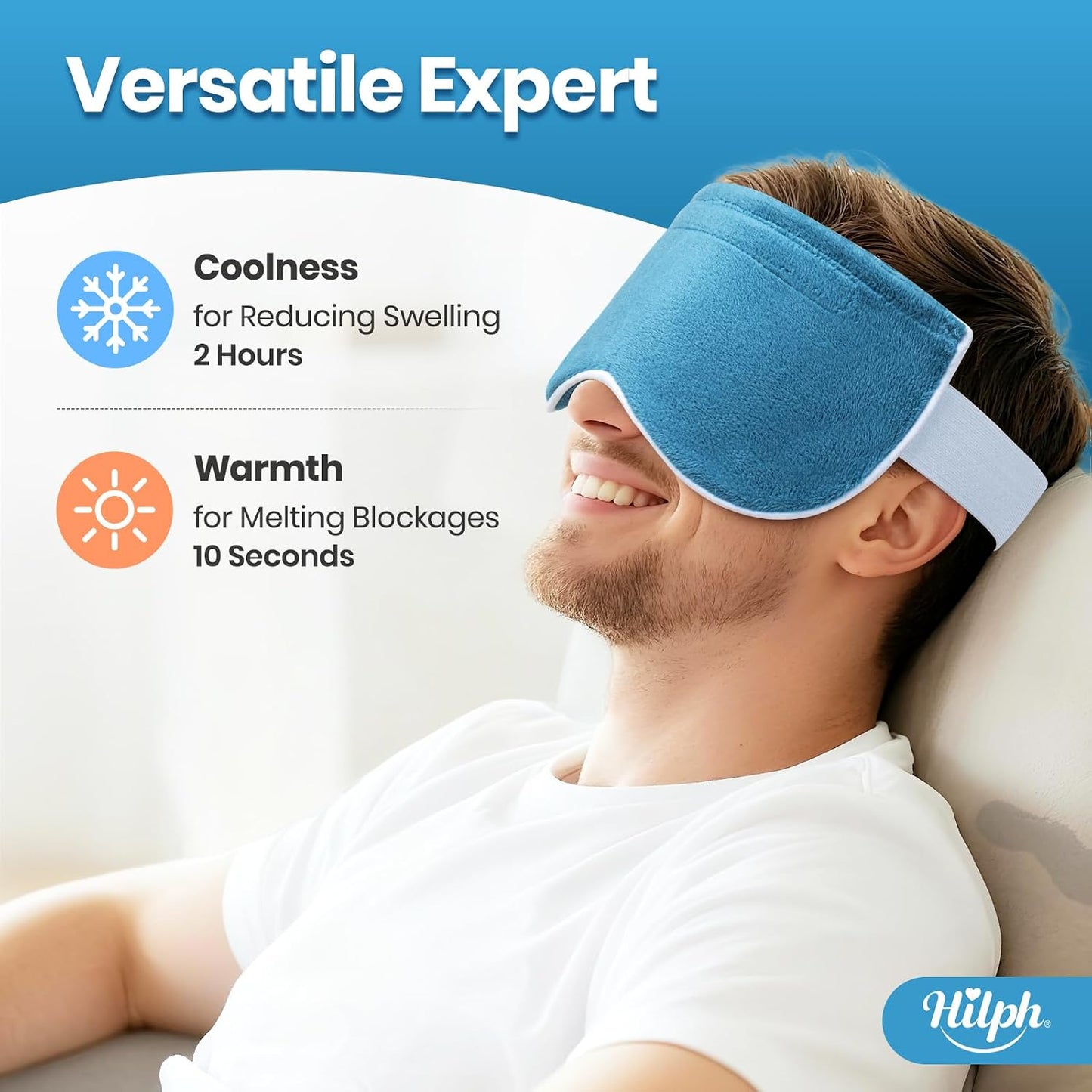 3D Heated Eye Mask for Dry Eyes,Microwavable Moist Heat Eye Compress | Flaxseed & Clay Beads Filling, Warm Compress for Blepharitis Stye Sinus Relief, Dark Circles Puffiness, Washable Cover