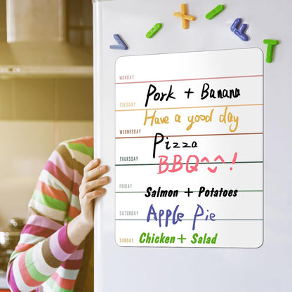 Outus 2 Pieces Magnetic Weekly Dry Erase Boards Erasable Weekly Calendars Whiteboard Planners with 2 Pieces Markers for Office, Home, School Supplies (Color 1, 9.4 x 7.5 Inch)