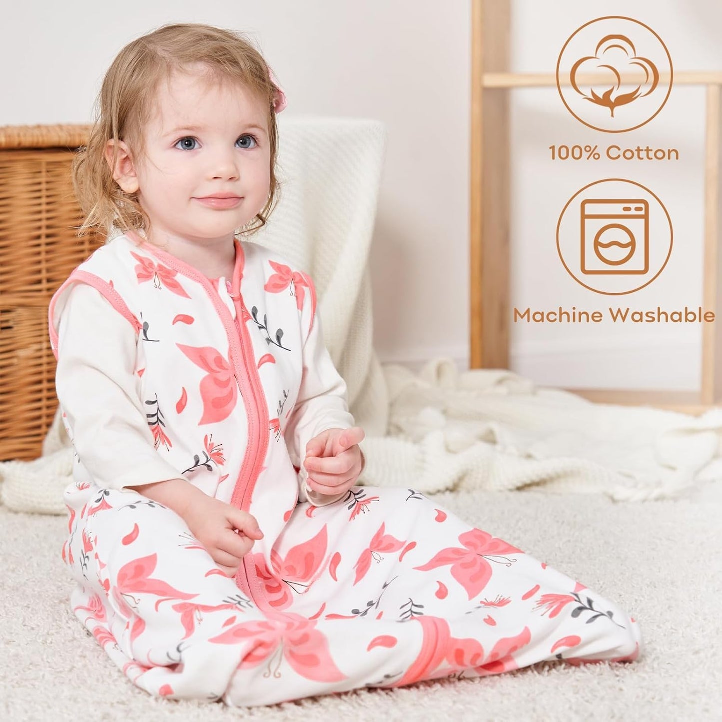 Yoofoss Baby Sleep Sack 0-6 Months Wearable Blanket for Babies 100% Organic Cotton 2-Way Zipper TOG 0.5 Toddler Sleeping Sack 3 Pack, Sleep Sacks
