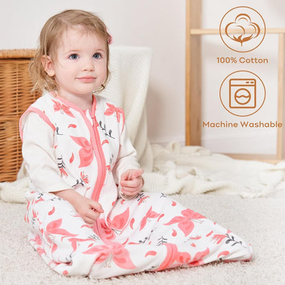 Yoofoss Baby Sleep Sack 0-6 Months Wearable Blanket for Babies 100% Organic Cotton 2-Way Zipper TOG 0.5 Toddler Sleeping Sack 3 Pack, Sleep Sacks