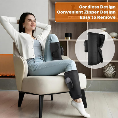 Cordless Leg Massager for Relaxation, Portable Calf Massager with 3 Massage Modes & Heat, Adjustable Straps, Washable Oxford Fabric, Gift for Men Women at Home, Office, Gym (1 Piece)