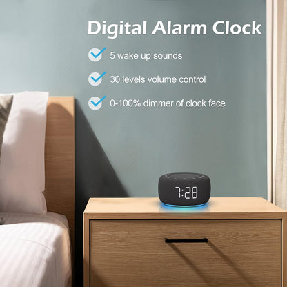 Buffbee Pro 2nd Gen| Sound Machine, Alarm Clock with Bluetooth Speaker | Upgraded Rechargeable Battery, White Noise Machine with 25 Sleep Sounds, Portable for Travel & Bedroom