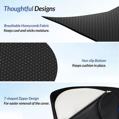 ZIKEE Contoured Ergonomic Seat Cushion for Effective Pain Relief, Non-Slip | Office Chair Cushion for Sciatica, Back, Tailbone Pain Relief, High-Density Memory Foam Car Seat Cushion for Sitting Comfort