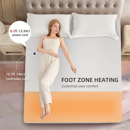 Bwarm Waterproof Heated Mattress Pad Foot Queen, 9 Heat Settings