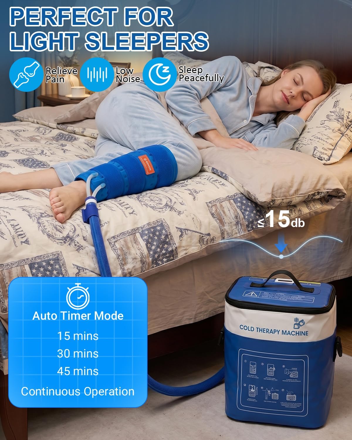 JOBYNA Leakproof Cold Therapy Knee Pad – Compatible Exclusively Ice Therapy Machine, Continuous Circulating Ice Knee Wrap for Post-Surgery Recovery, ACL, Meniscus Tear – No Gel Replacement Pad