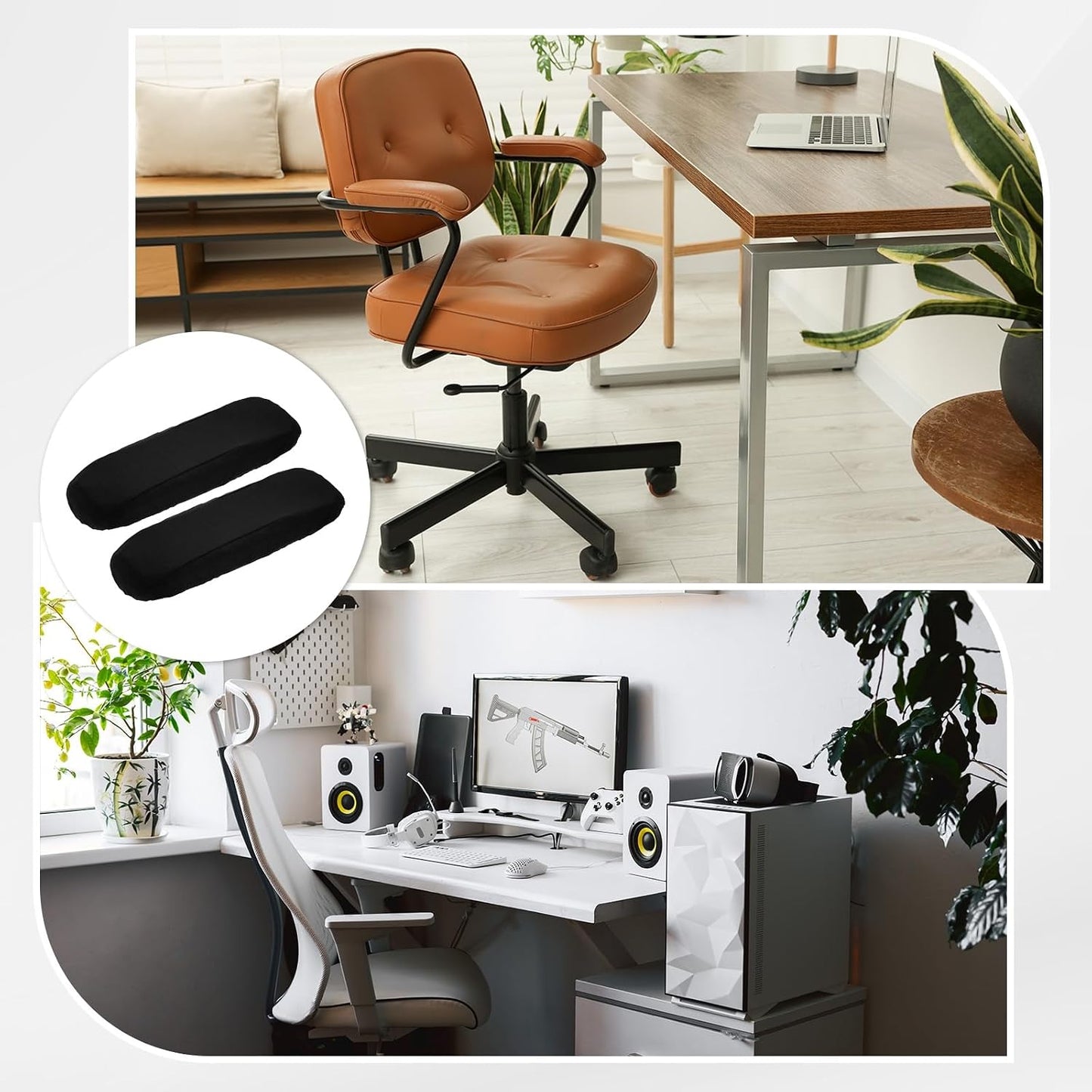 uxcell Chair Armrest Slipcovers Covers, 32 x 8cm Polyester Removable Seat Hand Rest Protector for Office Chairs Desk Chair(Dark Gray)